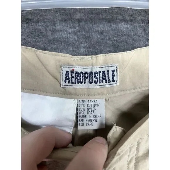 Vintage Aeropostale Cargo pants Mens 28x30‎ beige Convertible Baggy Y2K skater